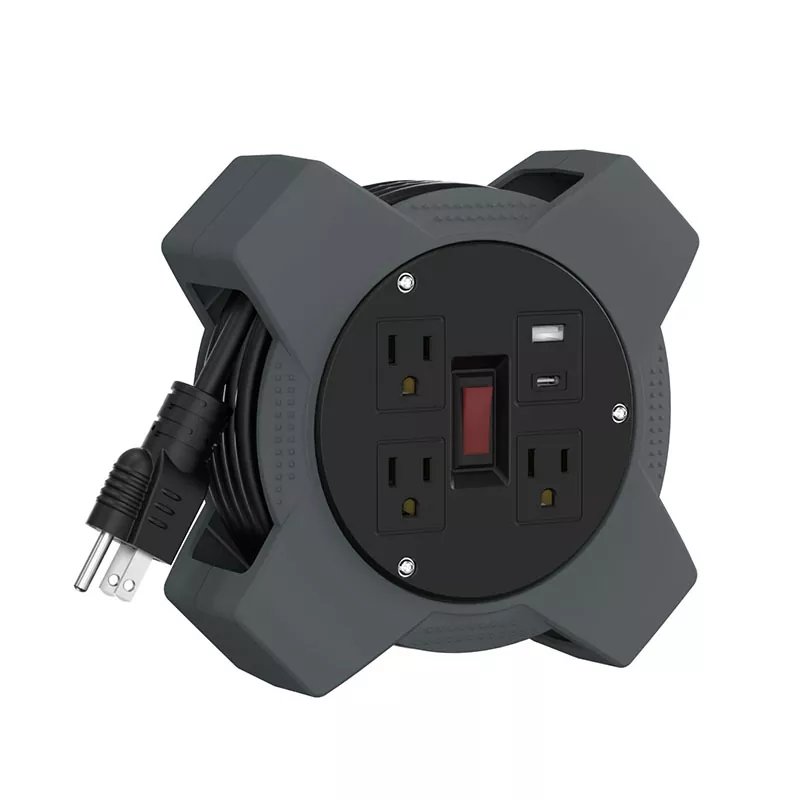 3 Outlets Usb Plastic Cord Reel 20ft 3 Outlets Usb Plastic Cord Reel 20ft