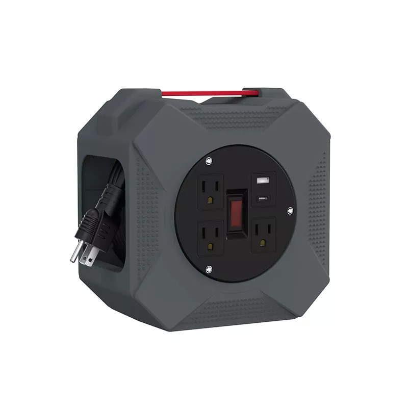 3 Outlets Usb2.4a Plastic Cord Reel 45ft 3 Outlets Usb2.4a Plastic Cord Reel 45ft