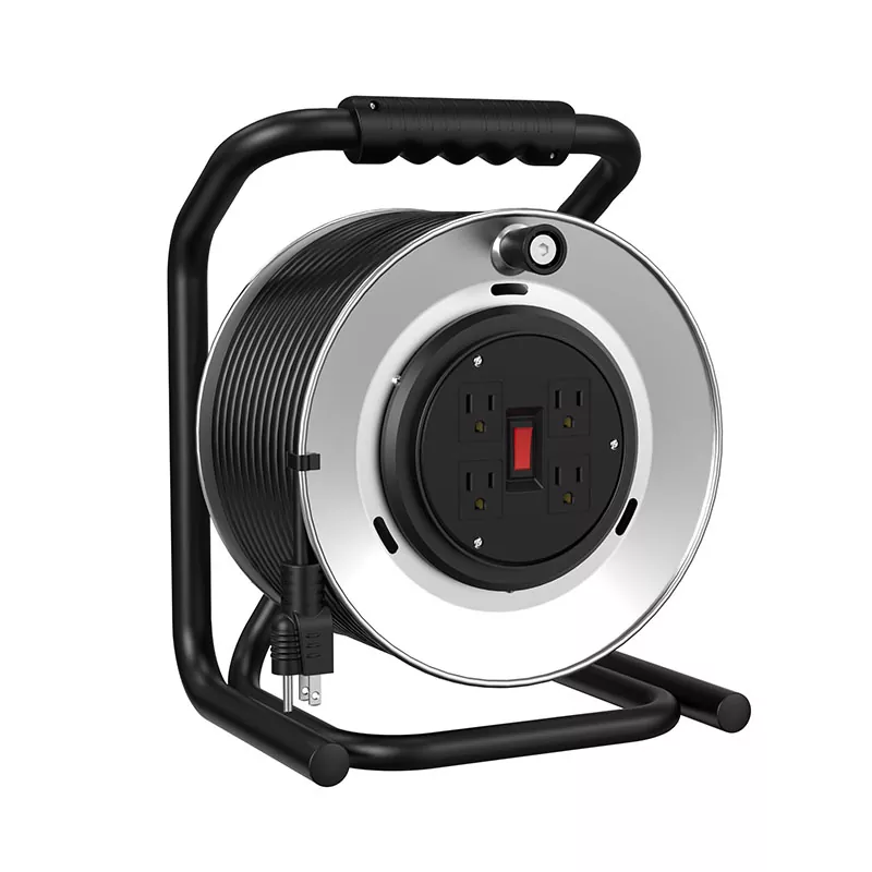 4 Outlets ມ້ວນສາຍໂລຫະ 120ft 4 Outlets ມ້ວນສາຍໂລຫະ 120ft