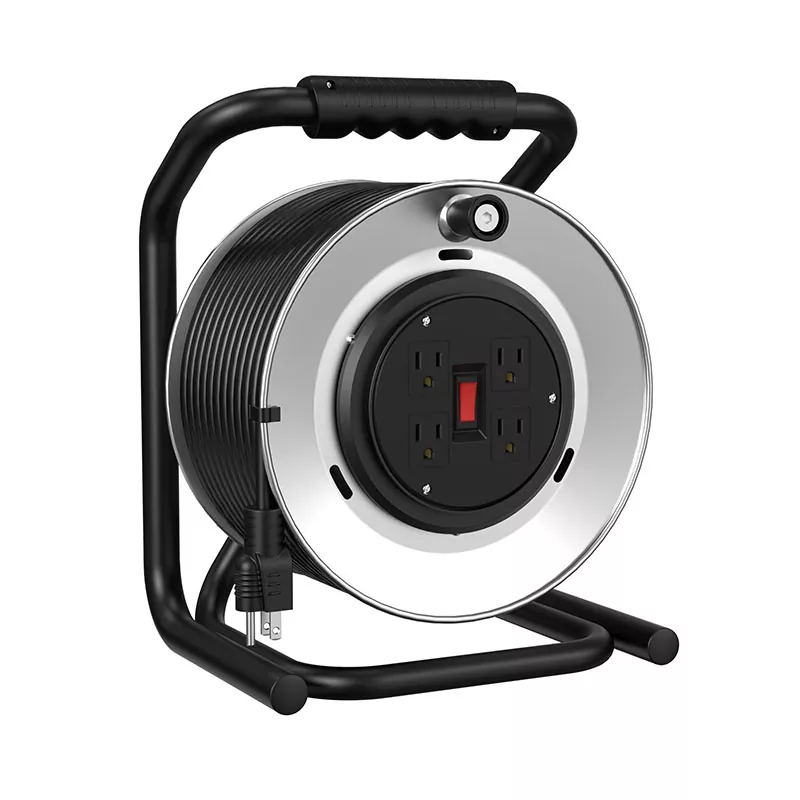 4 Outlets ມ້ວນສາຍໂລຫະ 120ft