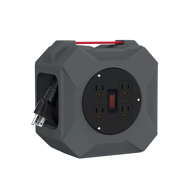 4 Outlets ມ້ວນສາຍພາດສະຕິກ 45ft 4 Outlets ມ້ວນສາຍພາດສະຕິກ 45ft