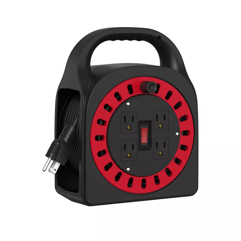 4 Outlets ມ້ວນສາຍພາດສະຕິກ 50ft 4 Outlets ມ້ວນສາຍພາດສະຕິກ 50ft