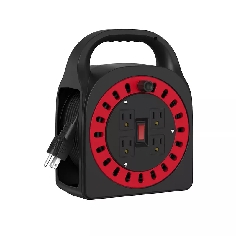 4 Outlets ມ້ວນສາຍພາດສະຕິກ 50ft