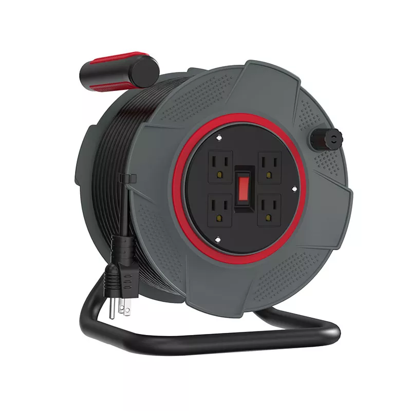 4 Outlets ມ້ວນສາຍພາດສະຕິກ 80ft 4 Outlets ມ້ວນສາຍພາດສະຕິກ 80ft